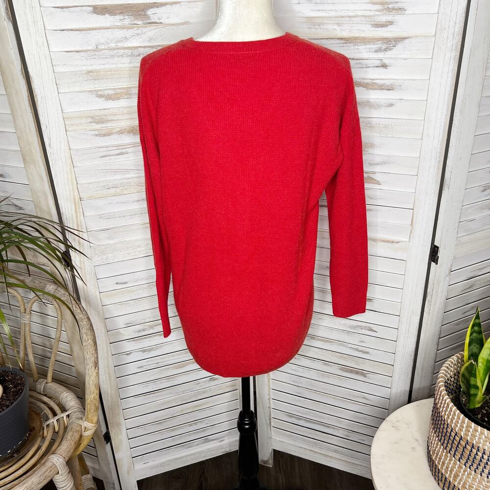 MADEWELL Women's XS Asherton Oversized Thermal Henley Sweater Wool Alpaca Red - Picture 5 of 16